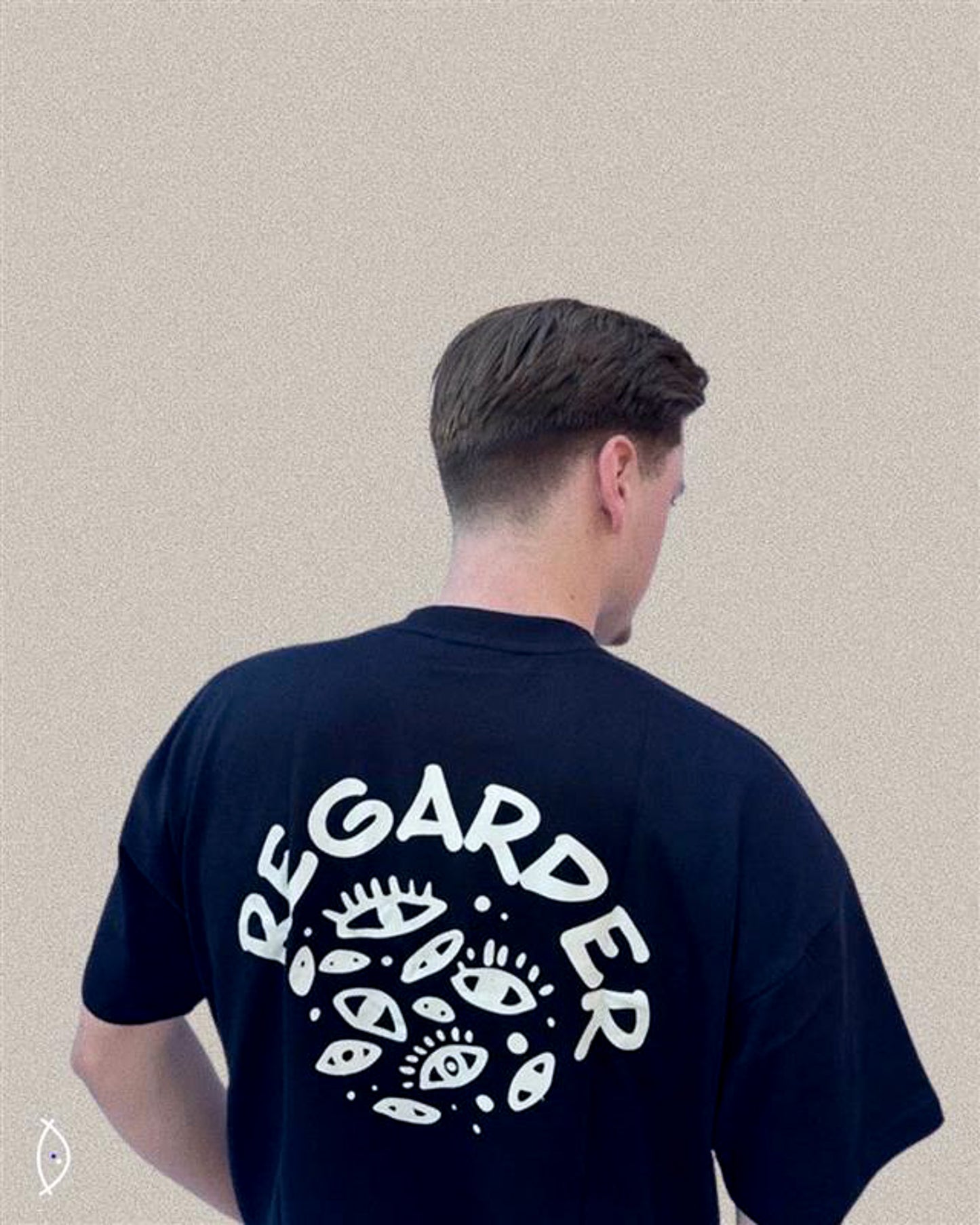 Logo t-shirt black & beige